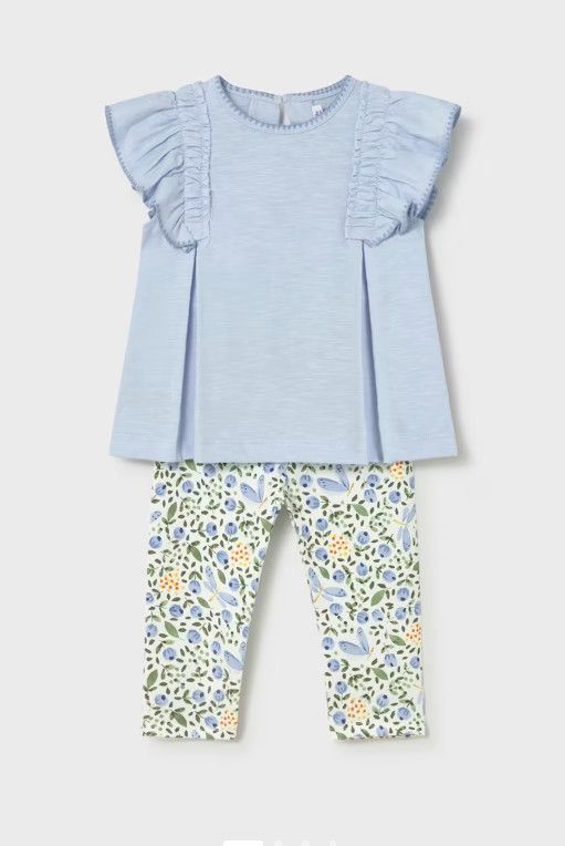 Floral Legging Set, Sky  