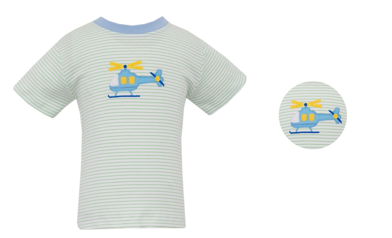 Green Stripe Knit Helicopter Tshirt