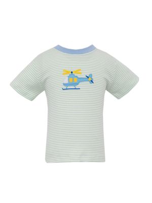 Green Stripe Knit Helicopter Tshirt