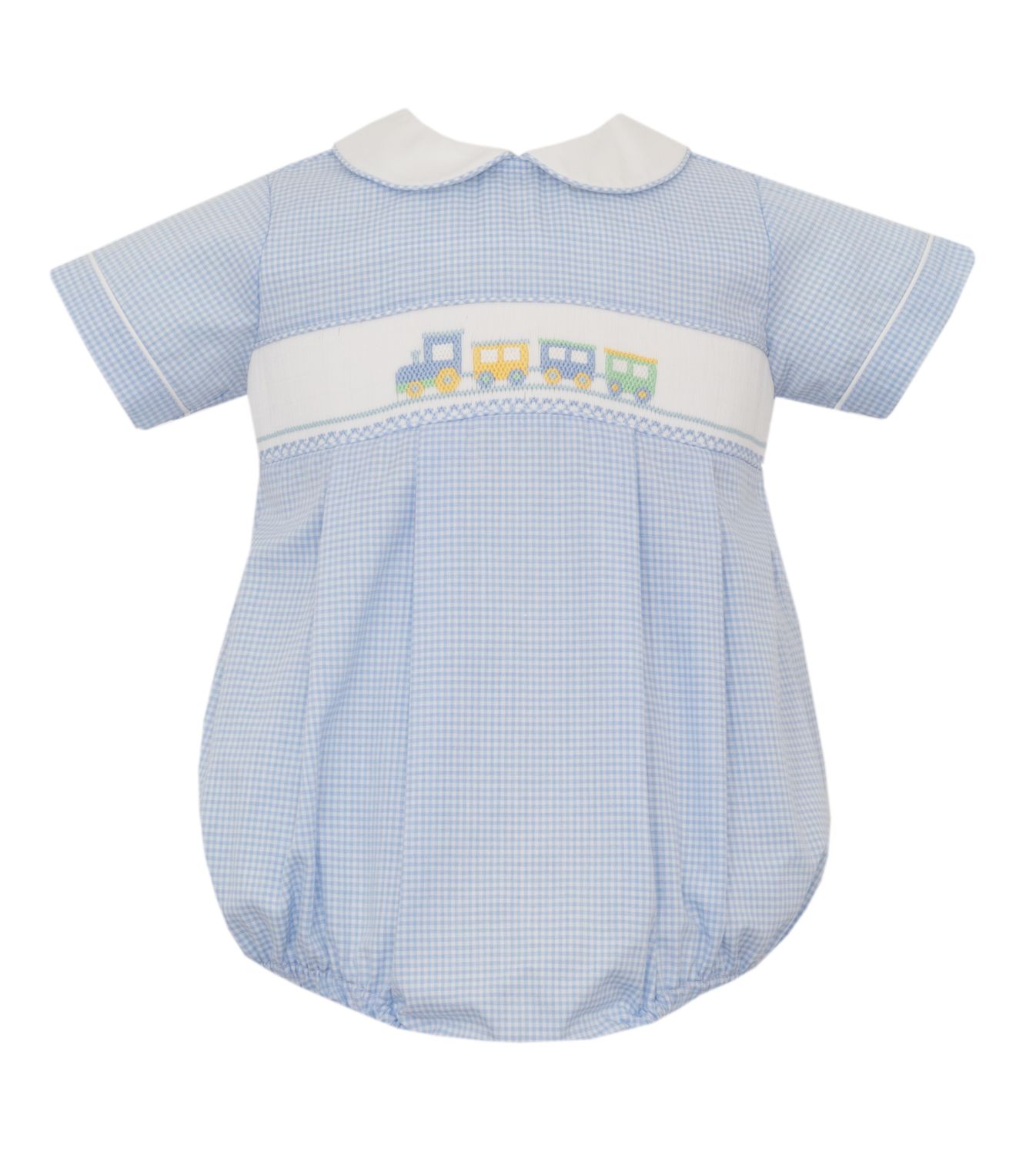 Train Bubble, Lt. Blue Gingham