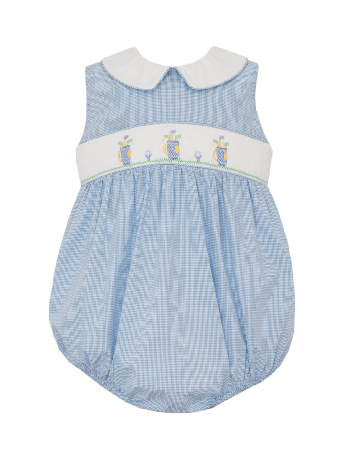 Golf Sleeveless Bubble Microcheck Blue