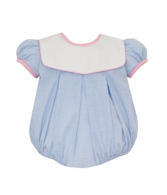 Lt Blue Gingham Bubble, Pink Trim
