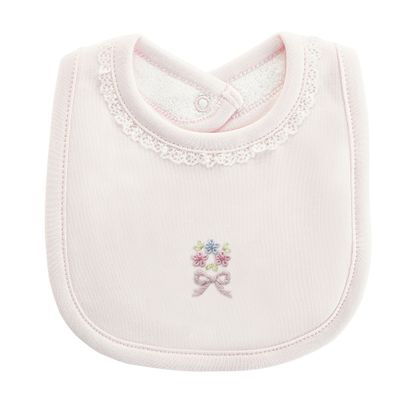 Sweet Bows Bib with Lace, Pink
