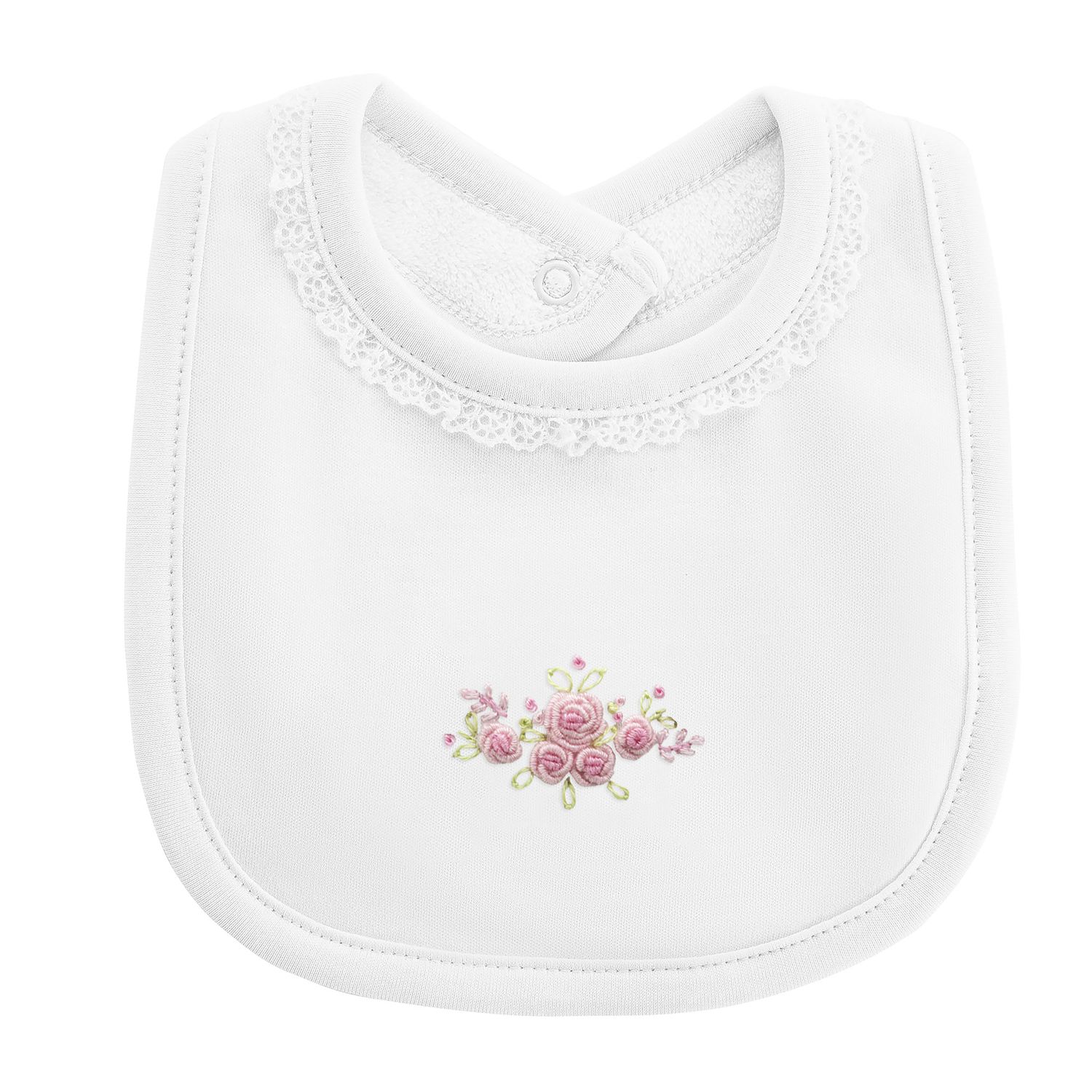 Blossom Moon Bib with Lace Trim