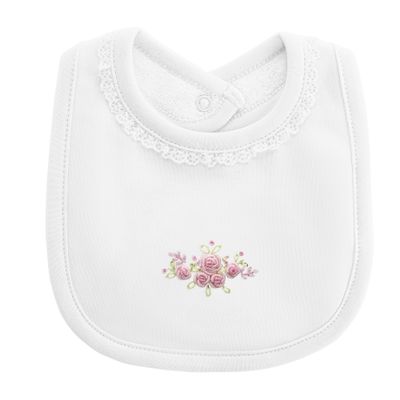 Blossom Moon Bib with Lace Trim