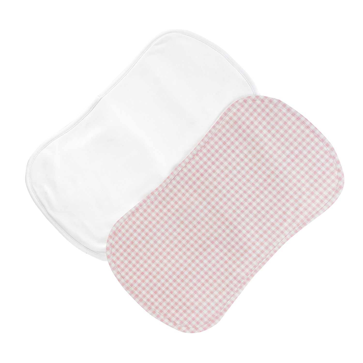 Pink Minicheck Burp Cloth Set