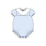Light Blue Bib Bubble with Embroidery