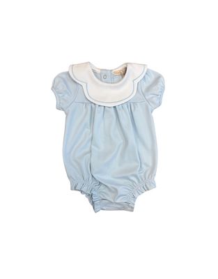 Light Blue Bib Bubble with Embroidery