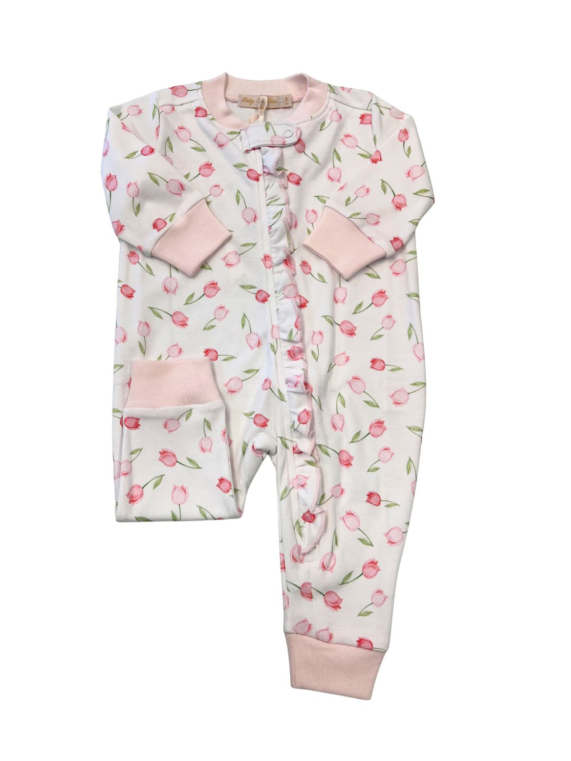 Baby Tulips Zipped Coverall with Ruffle