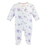 Lavender Bows Zip Footie