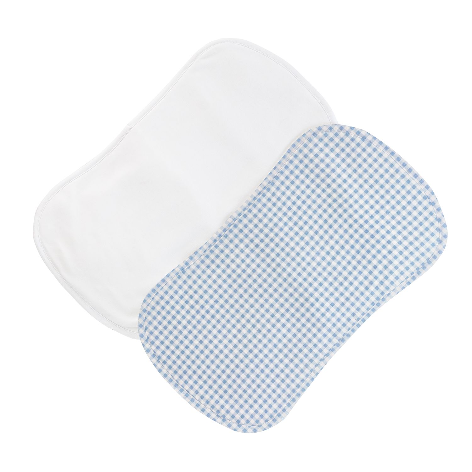 Light Blue Minicheck Burp Cloth Set