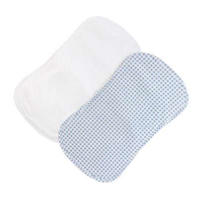 Light Blue Minicheck Burp Cloth Set