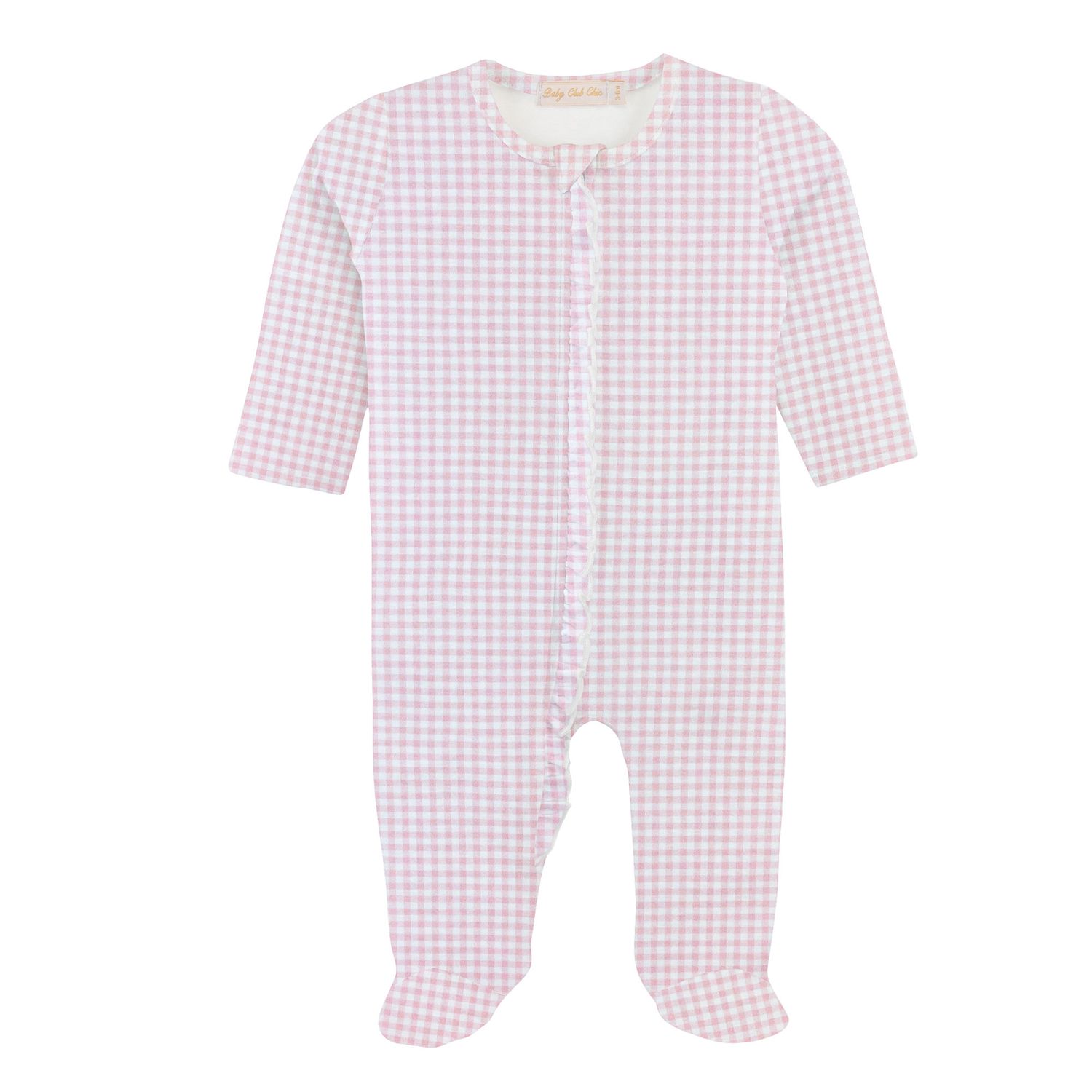 Pink Minicheck Zip Footie