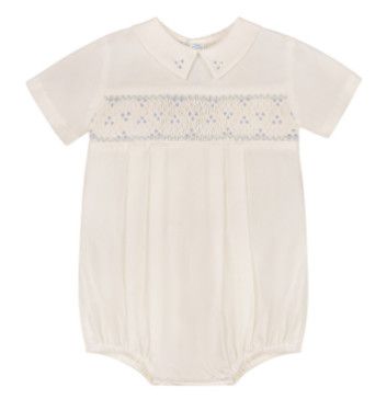 Boys Heritage Bleu Romper, Ivory