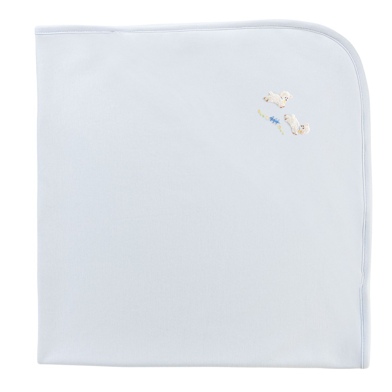 Baby Lambs  Receiving Blanket, Light Blue