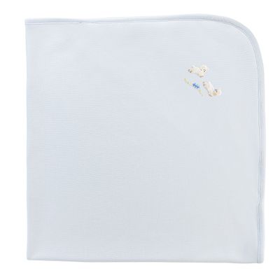 Baby Lambs  Receiving Blanket, Light Blue