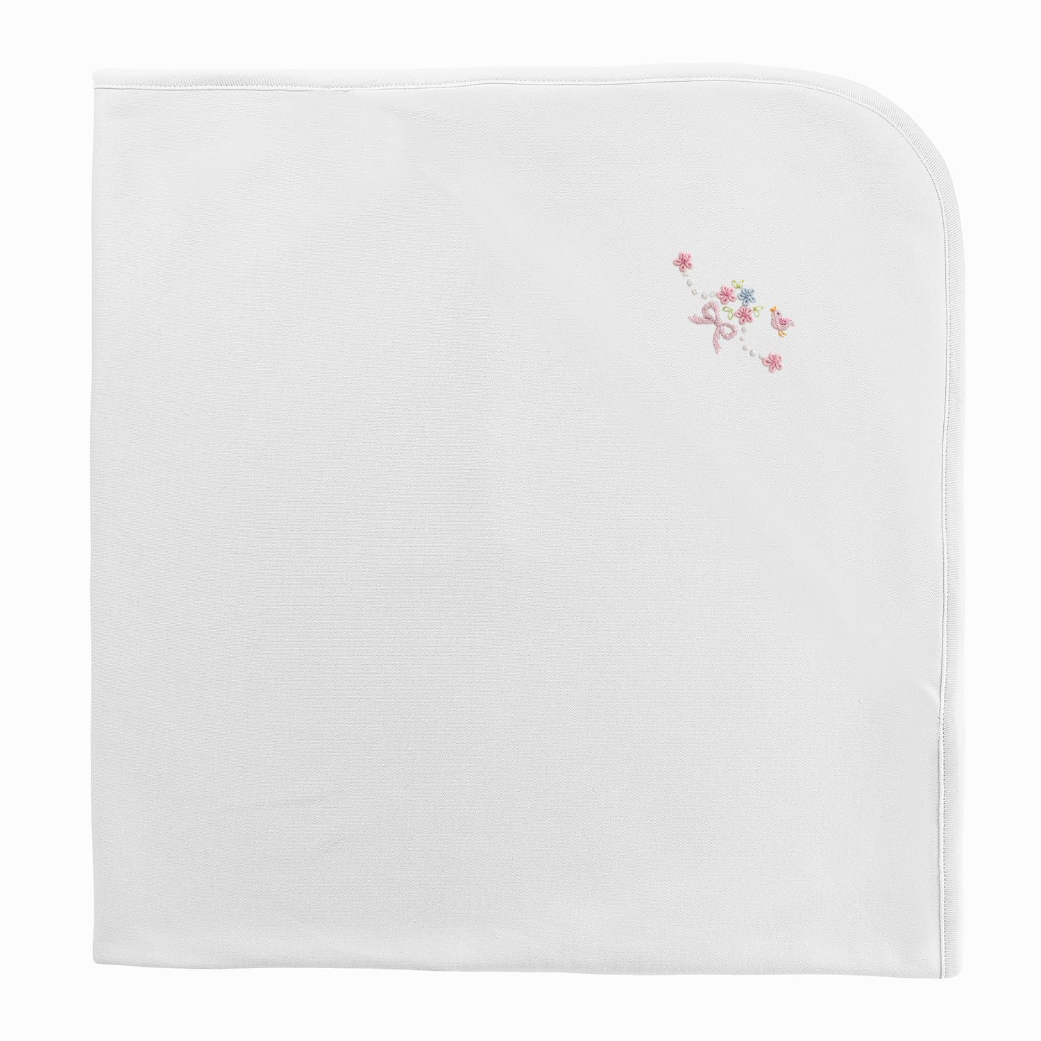 Sweet Bows  Receiving Blanket, White