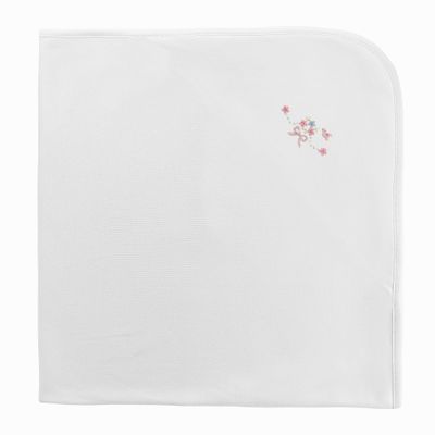 Sweet Bows  Receiving Blanket, White