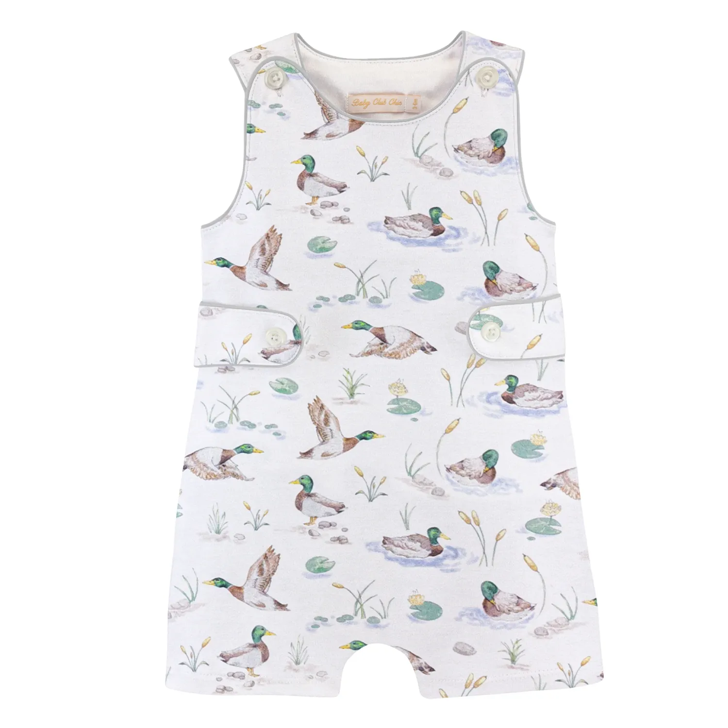 Mallard Ducks Romper with Buttons