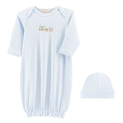 Little Train Blue Gown and Hat Set