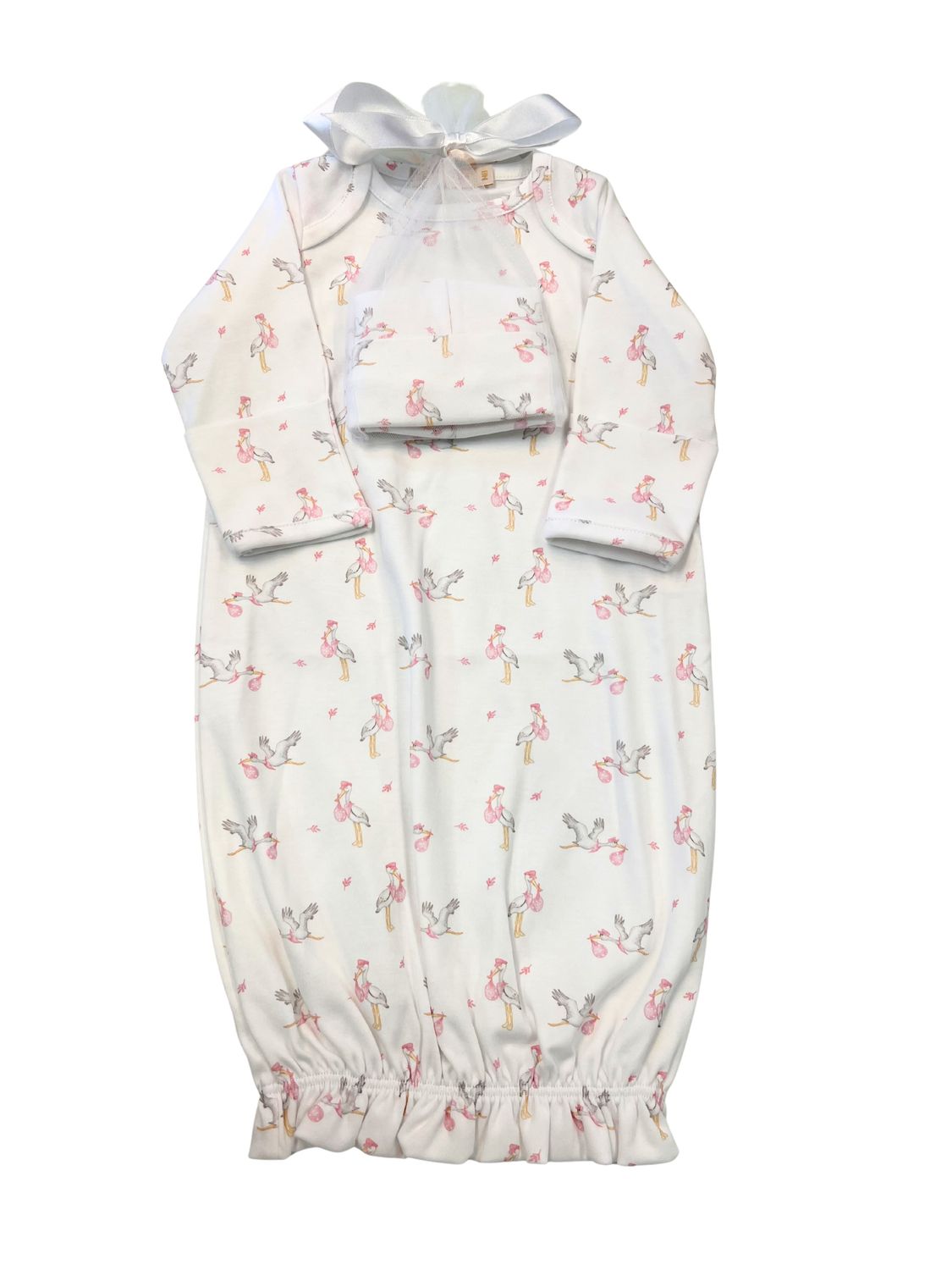 Tiny Storks Girl Gown and Hat
