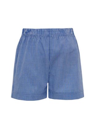 Royal Blue Mini Gingham Shorts