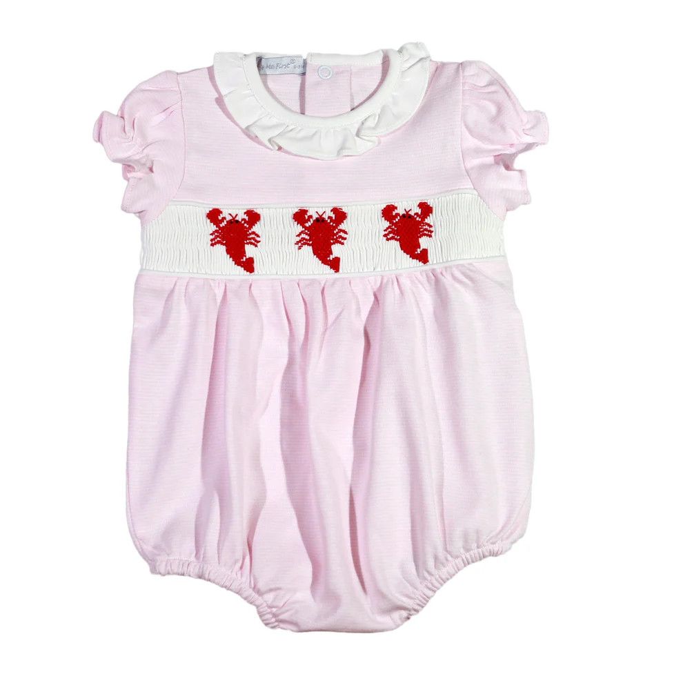 Girl's Crawfish Smocked Pima Bubble