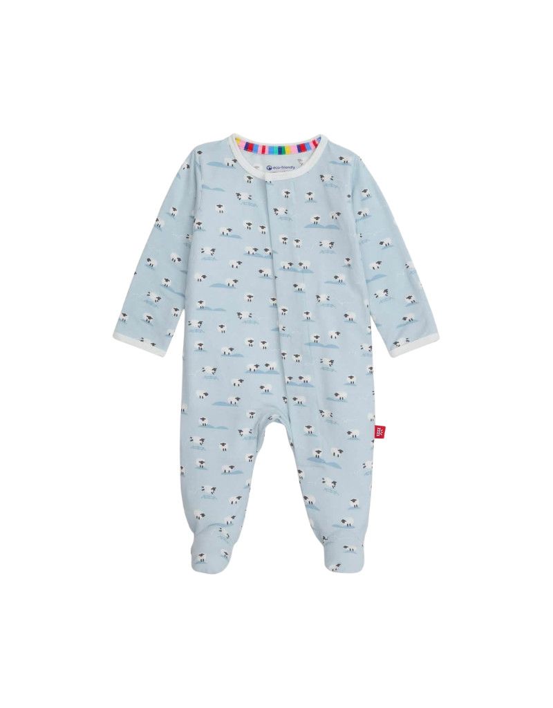 Baa Baa Baby Blue Modal Magnetic Footie