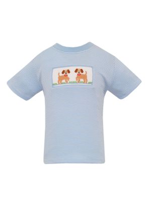 Blue Stripe Puppy Smock Tshirt