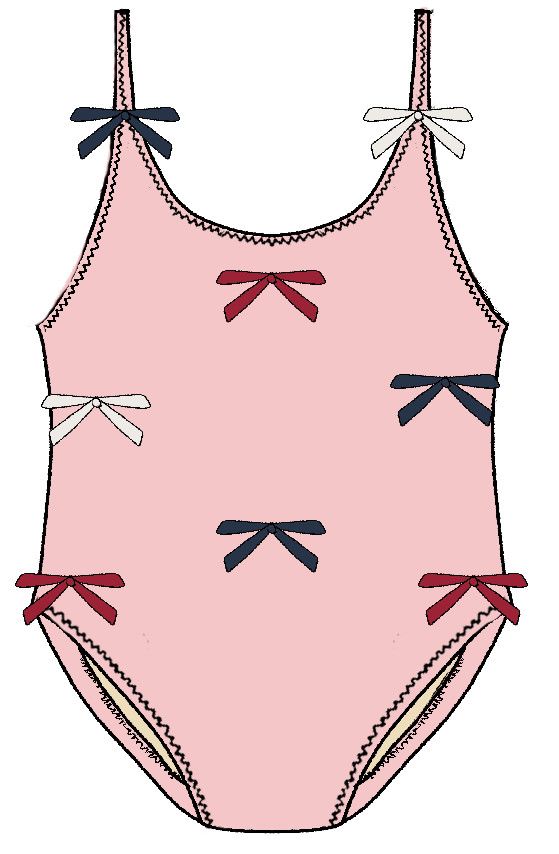 Lottie Swim Suit Pink Bow 