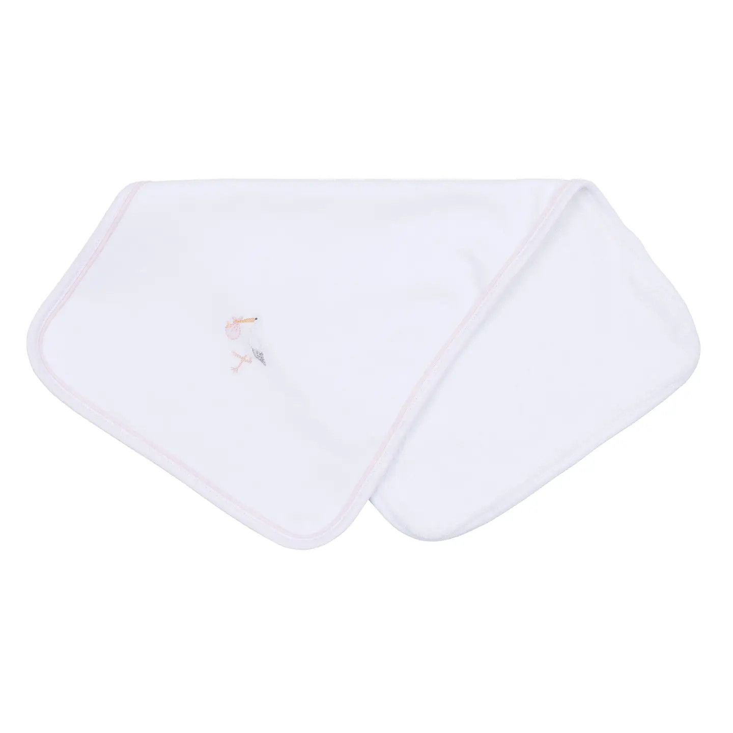 Vintage Stork Burp Cloth, Pink