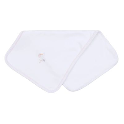 Vintage Stork Burp Cloth, Pink