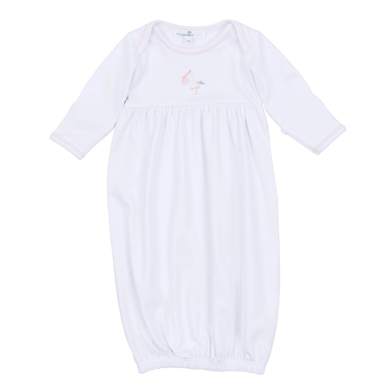 Vintage Stork Gathered Gown, Pink NB