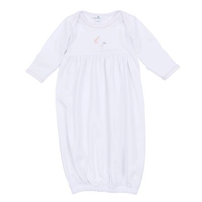 Vintage Stork Gathered Gown, Pink NB