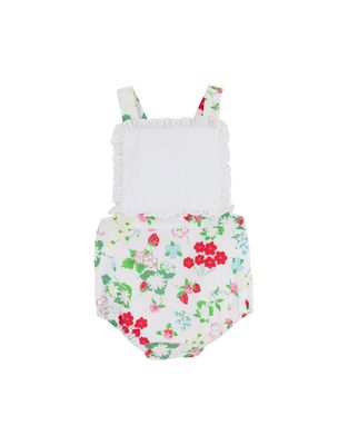 Sally Sunsuit, Broadcloth, Berry Sweet