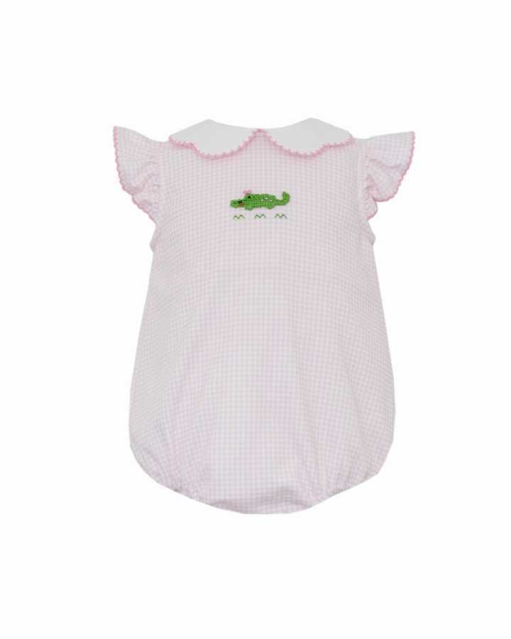 Pink Gingham Alligator Knit Bubble
