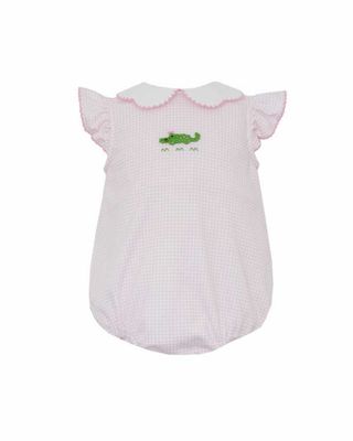 Pink Gingham Alligator Knit Bubble