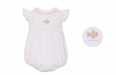 Pink Stripe Fish Knit Bubble