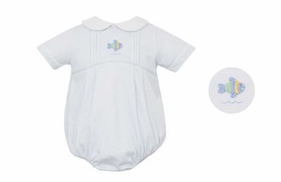 Blue Stripe Fish Knit Bubble