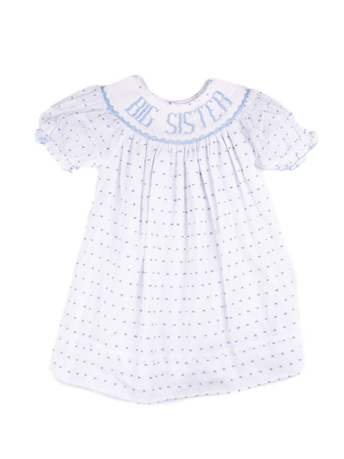 Big Sister Dress , Blue Swiss Dot