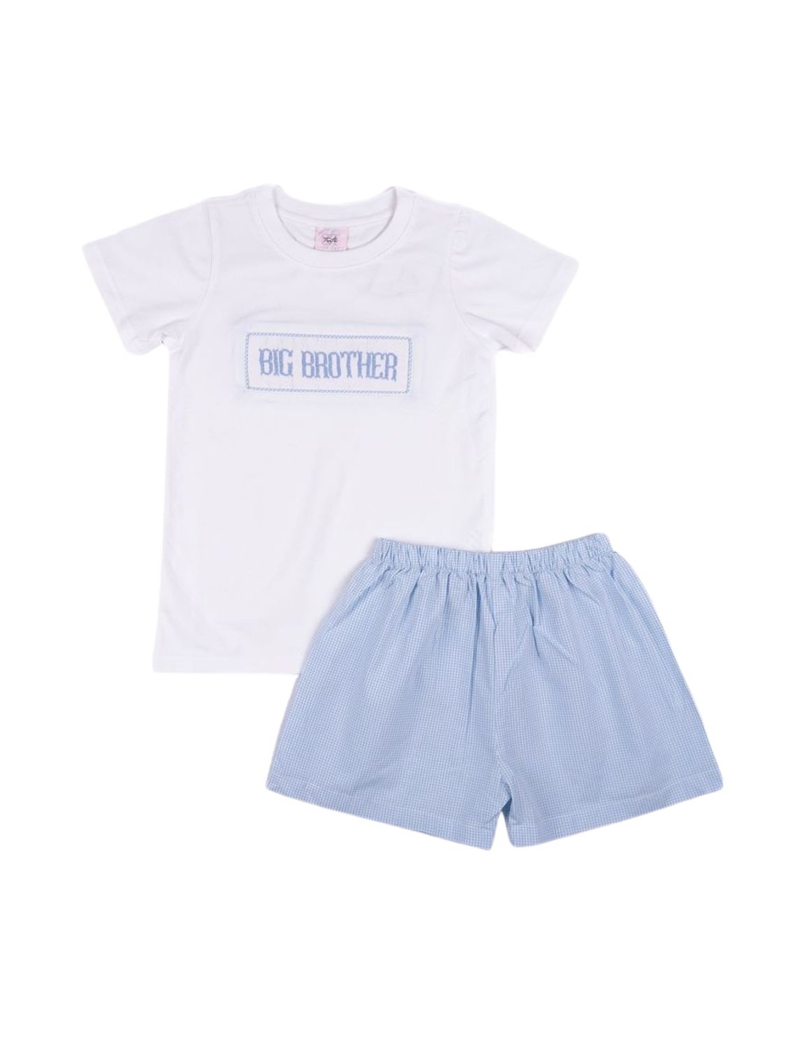 Big Brother Smock Short Set, Blue Gingham