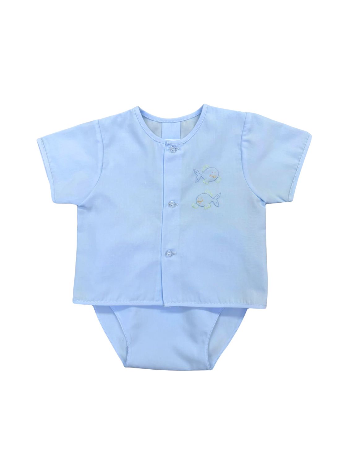 Blue Fish Diaper Set