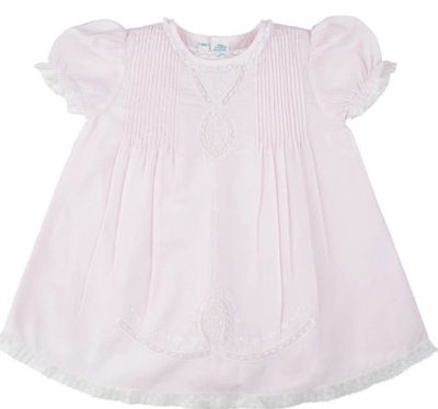 Lace Ribbon Slip Dress,  Pink