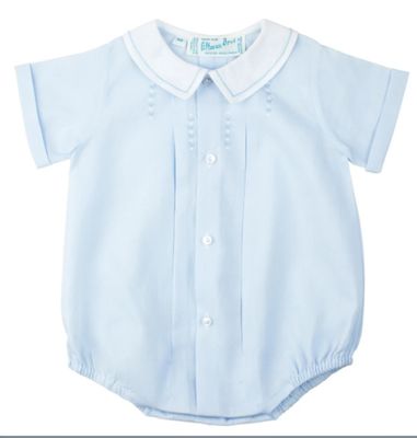 Button Front Creeper Blue