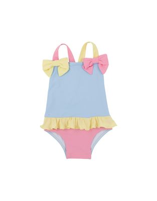 Taylor Bay Bathing Suit, Blue, Hot Pink, Yellow