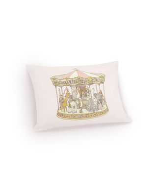 Satin Cushion- Pink Carousel