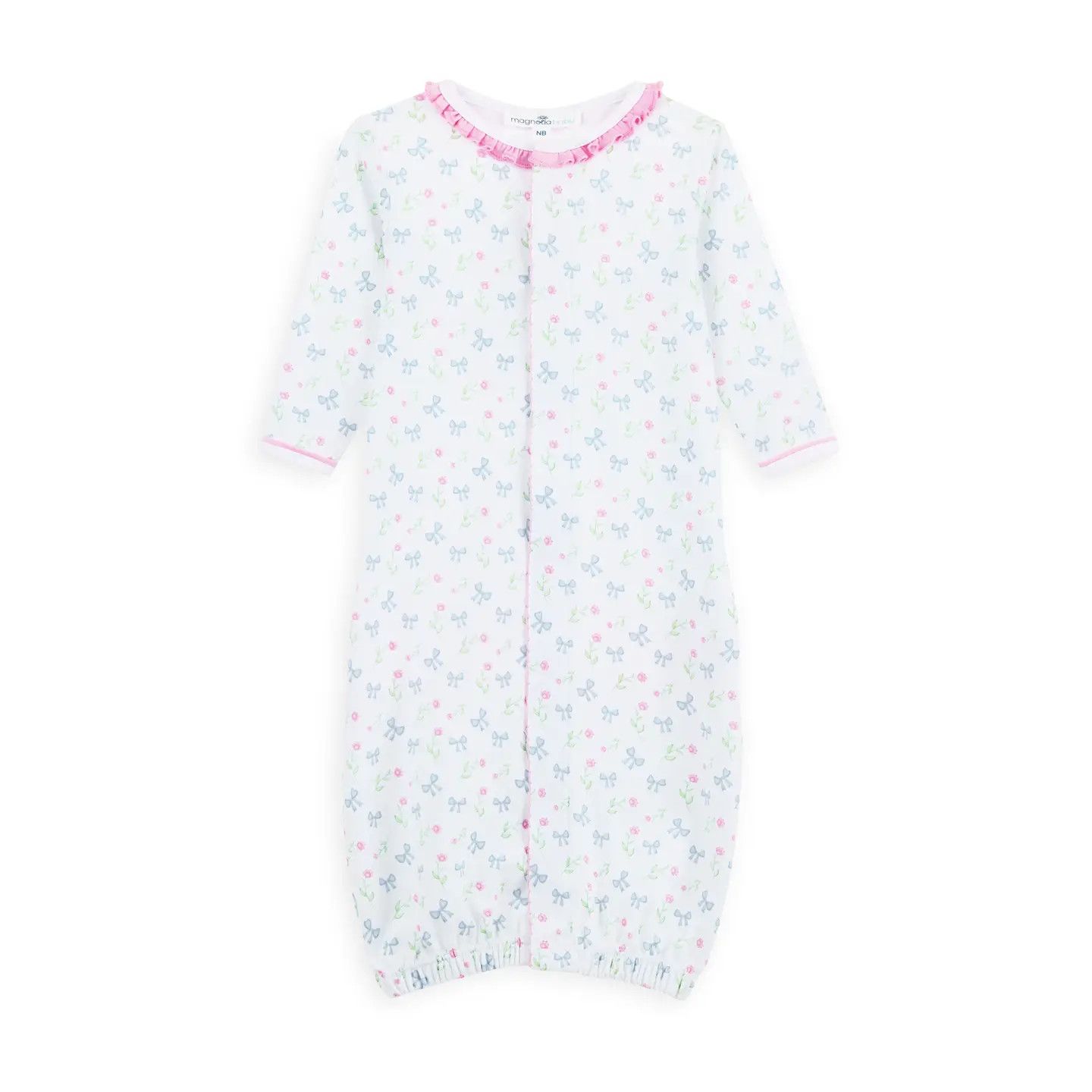 Evelyn's Classic Print Ruffle Converter, Sky Blue