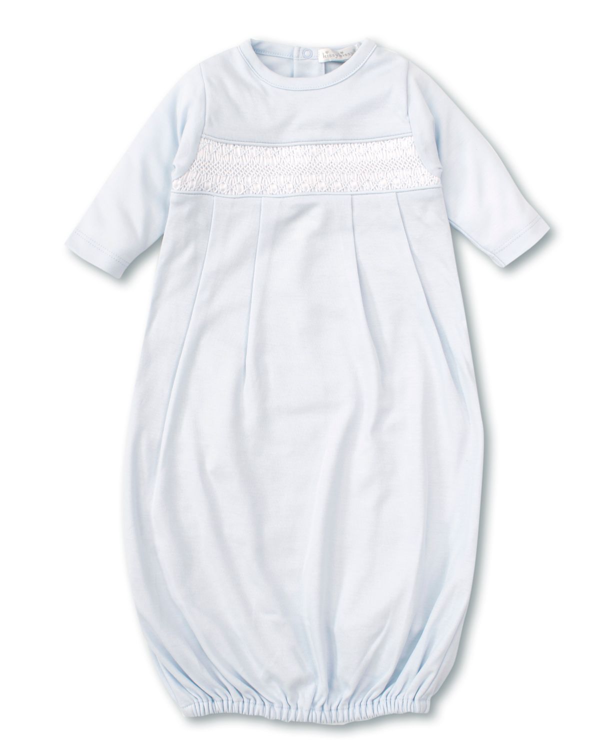 Sack with Hand Smocking, Light Blue