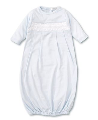 Sack with Hand Smocking, Light Blue