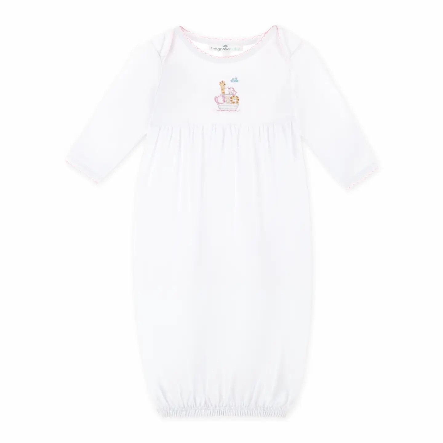 Noah's Ark Gathered Gown, Pink